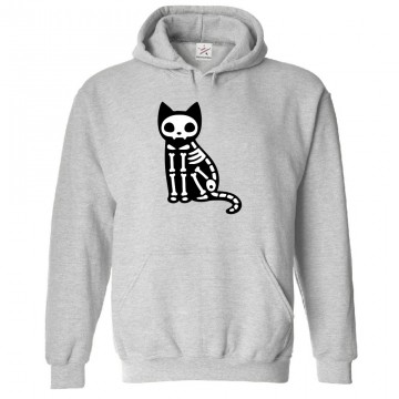 Skeleton Cat Classic Unisex Kids and Adults Pullover Hoodie for Cat Lovers									 									 															 									 									